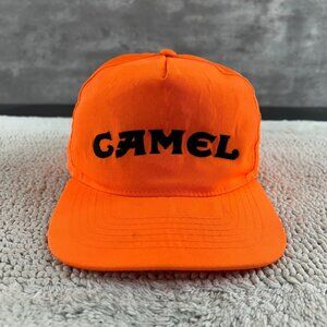 Vintage Camel Cigarettes Snapback Trucker Hat OSFA Embroidered Orange Workwear